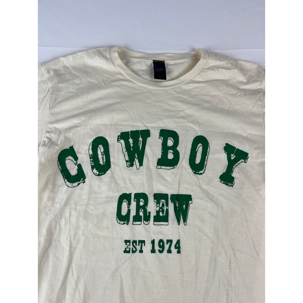 Sweet Claire Cowboy Crew Est‎ 1974 Graphic T Shirt Cream Size S M